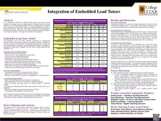 Integration of Embedded Lead Tutors