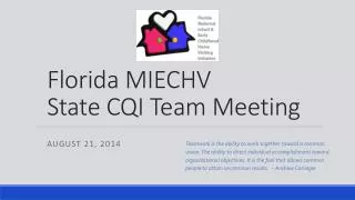 Florida MIECHV State CQI Team Meeting