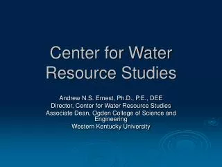 Center for Water Resource Studies