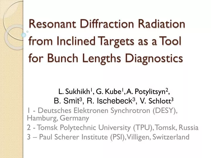 resonant diffraction radiation from inclined targets as a tool for bunch lengths diagnostics