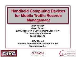 Handheld Computing Devices for Mobile Traffic Records Management