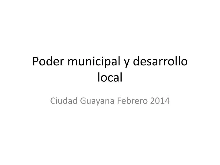 poder municipal y desarrollo local