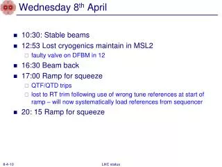Wednesday 8 th April