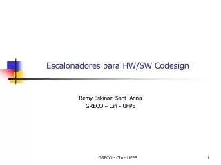 escalonadores para hw sw codesign