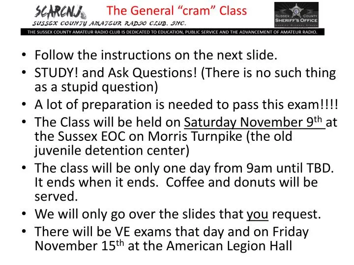the general cram class