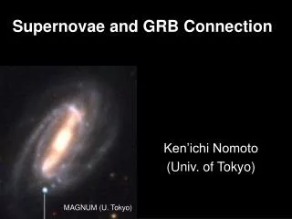 Supernovae and GRB Connection