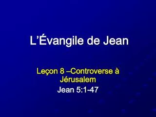 l vangile de jean