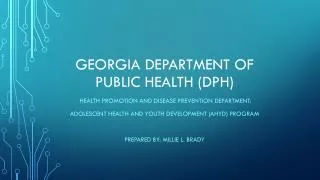Georgia Department of public health (DPH)
