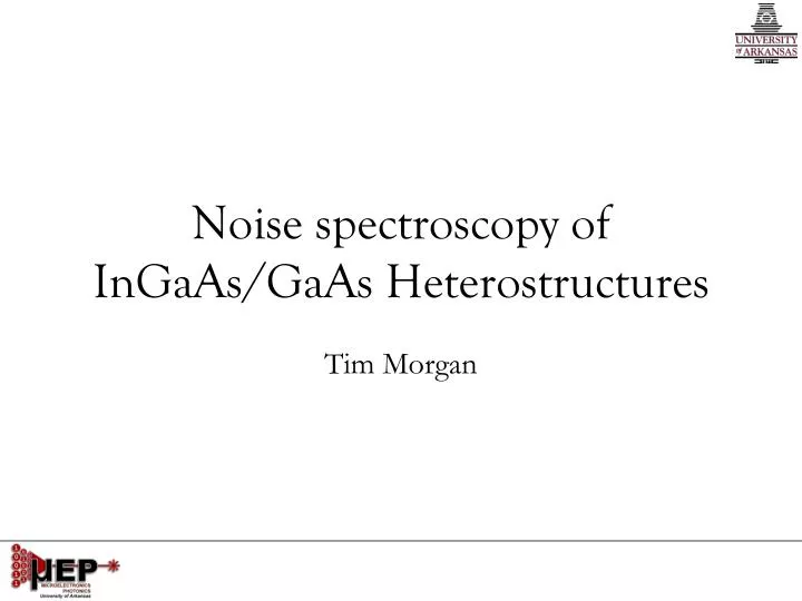 noise spectroscopy of ingaas gaas heterostructures