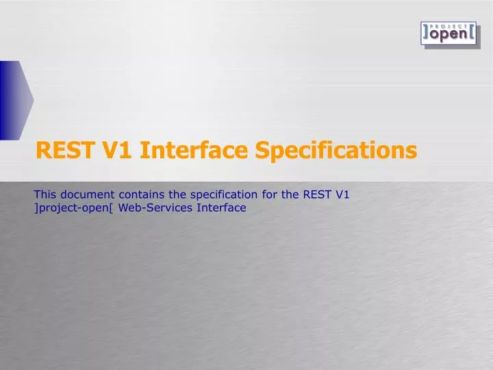 rest v1 interface specifications