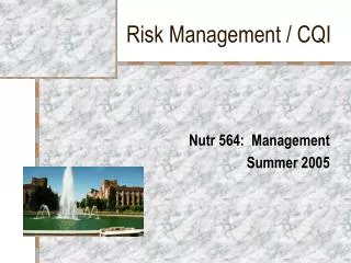 Risk Management / CQI