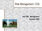 Risk Management / CQI - slide 1