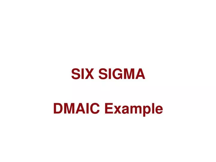 six sigma dmaic example