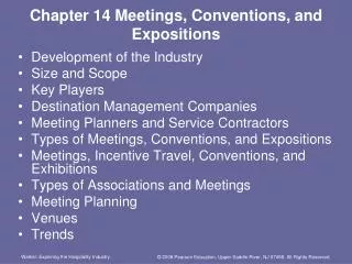 Chapter 14 Meetings, Conventions, and Expositions