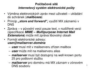 po ta ov s t internetov syst m elektronick po ty
