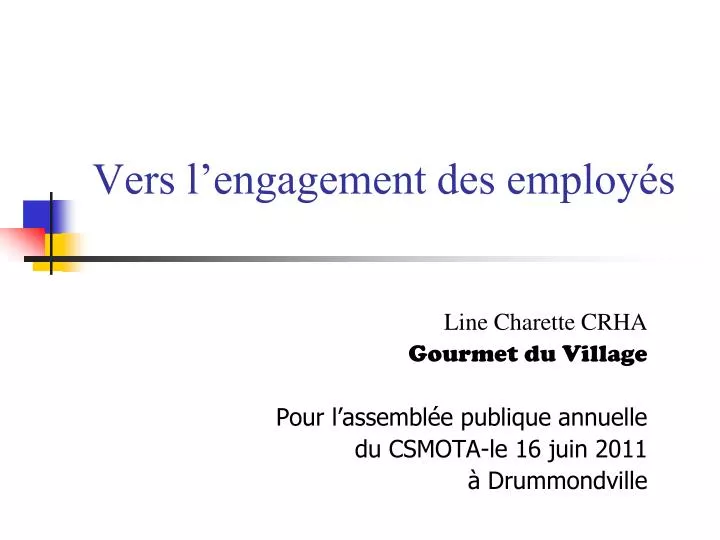 vers l engagement des employ s