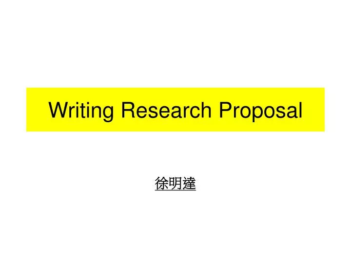 writing research proposal