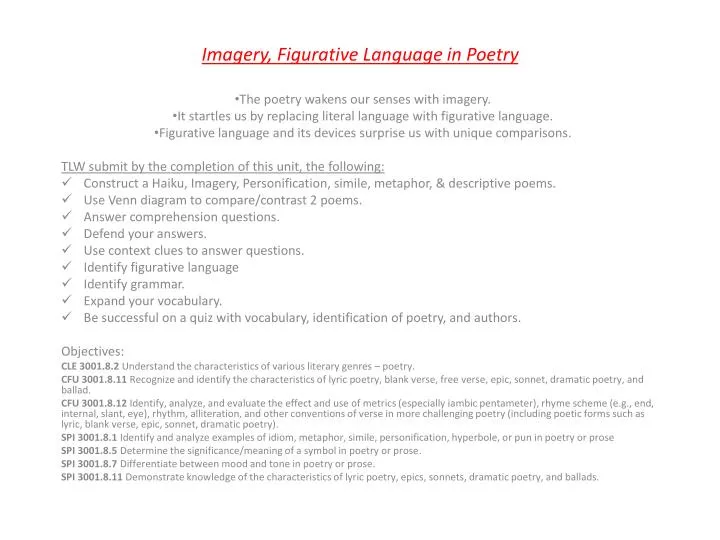 imagery figurative language in poetry