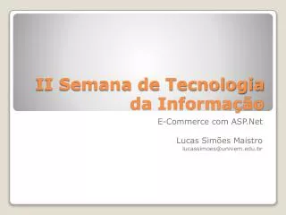 ii semana de tecnologia da informa o