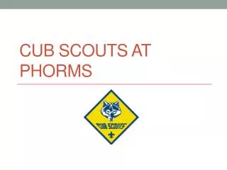 Cub Scouts at Phorms