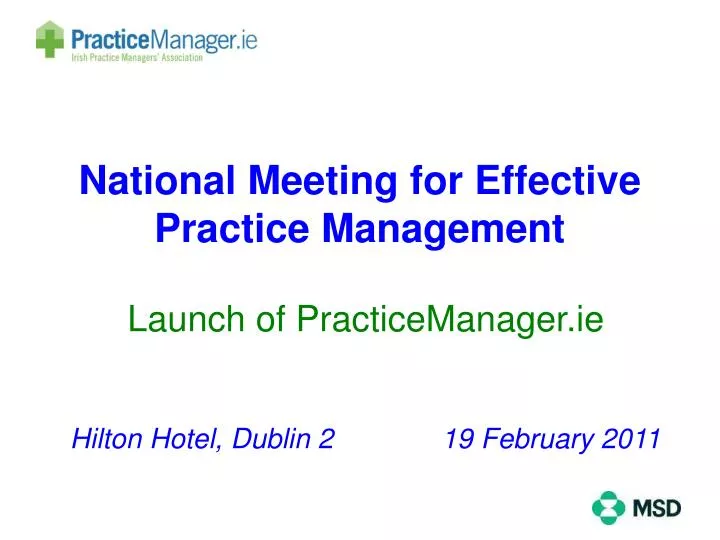 national meeting for effective practice management