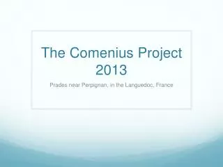 The Comenius Project 2013