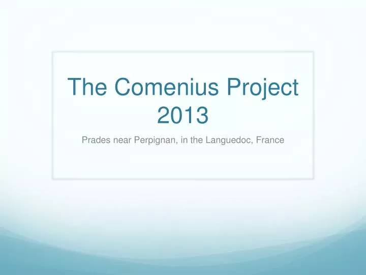 the comenius project 2013