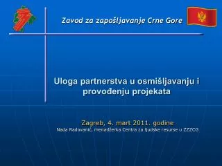 uloga partnerstva u osmi ljavanju i provo enju projekata