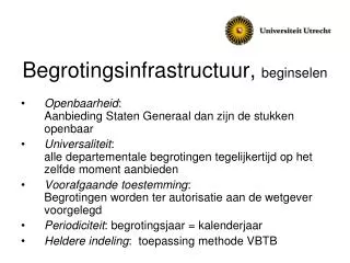 begrotingsinfrastructuur beginselen