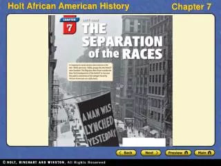 Section 1 The Jim Crow Era Section 2 The Progressive Movement