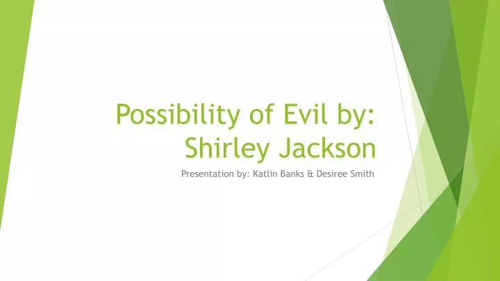 possibility of evil by shirley jackson
