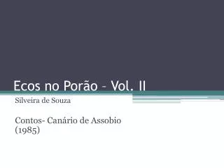 ecos no por o vol ii