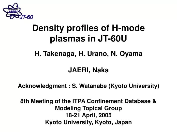 density profiles of h mode plasmas in jt 60u