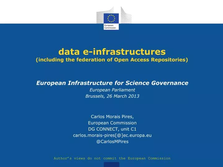 data e infrastructures including the federation of open access repositories