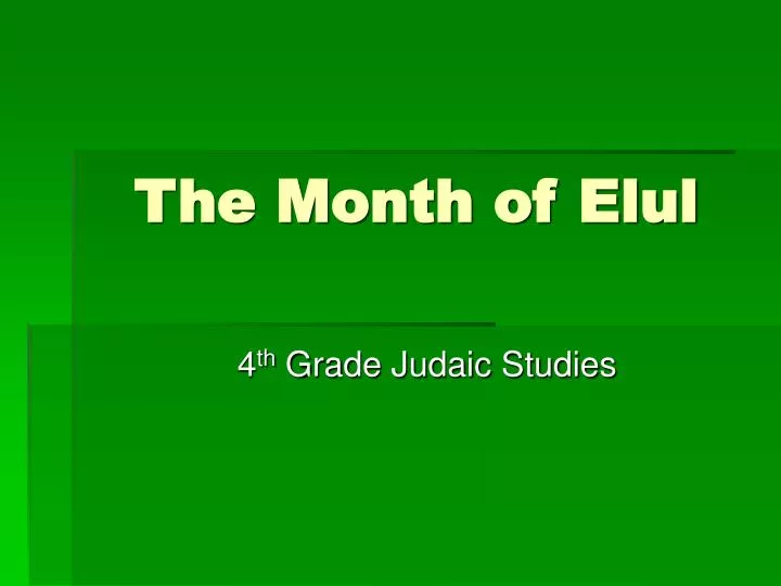 the month of elul
