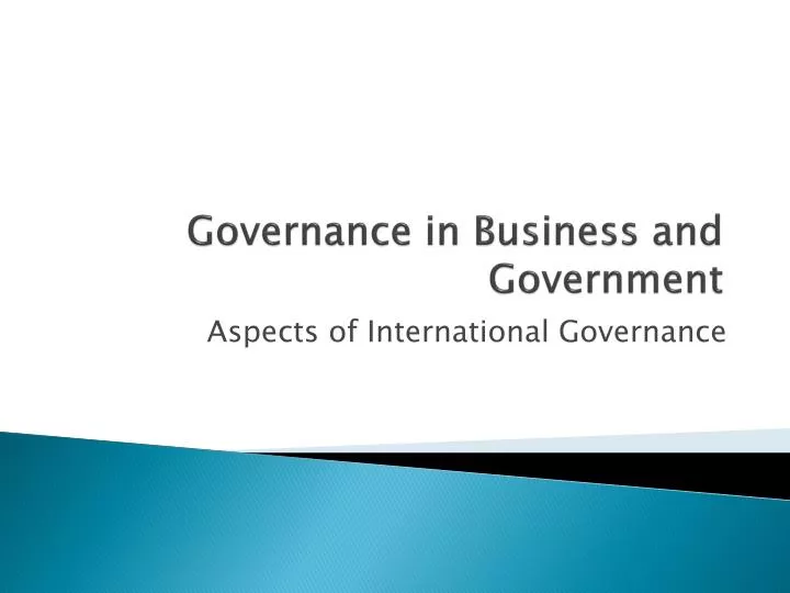 governance in business and government