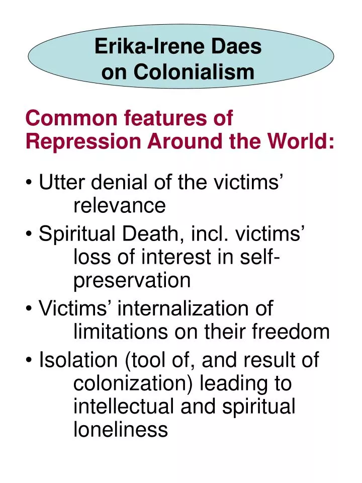 erika irene daes on colonialism