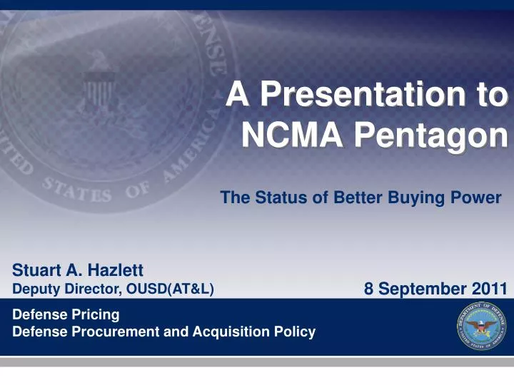 a presentation to ncma pentagon