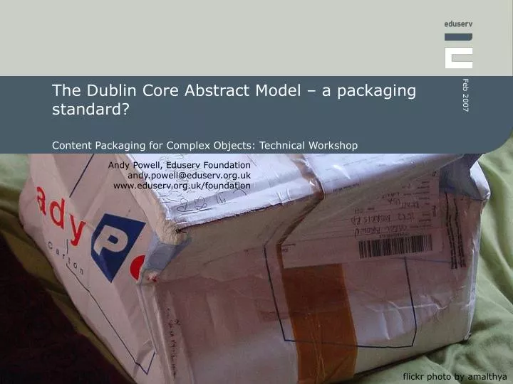 the dublin core abstract model a packaging standard