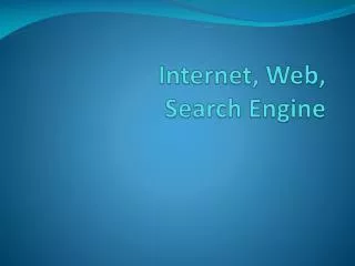 Internet, Web, Search Engine