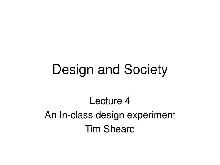 design and society