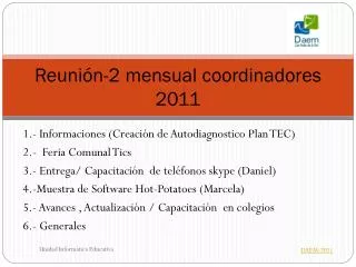 reuni n 2 mensual coordinadores 2011