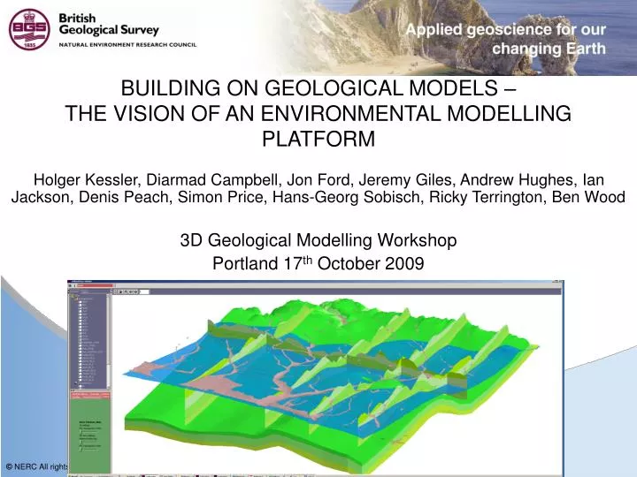 building on geological models the vision of an environmental modelling platform