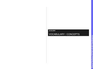 23.02.2005 VOCABULARY / CONCEPTS