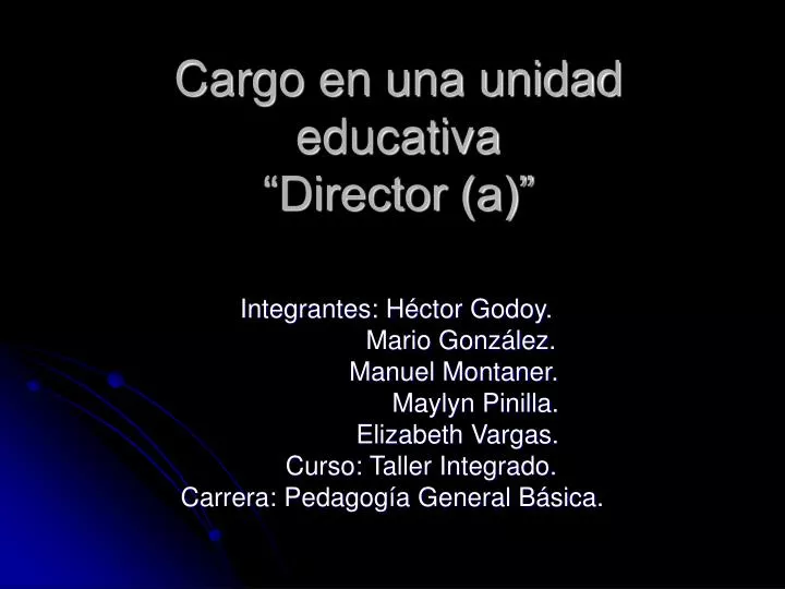 cargo en una unidad educativa director a