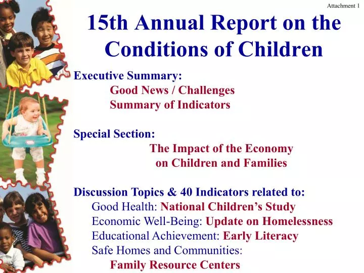 15th annual report on the conditions of children