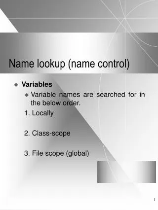 Name lookup (name control)