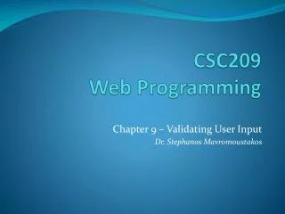 CSC209 Web Programming