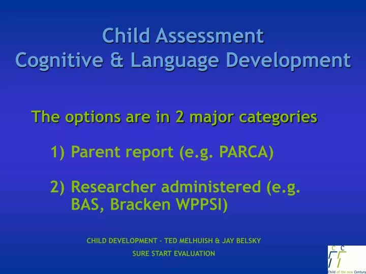 child assessment cognitive language development