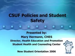 CSUF Policies and Student Safety